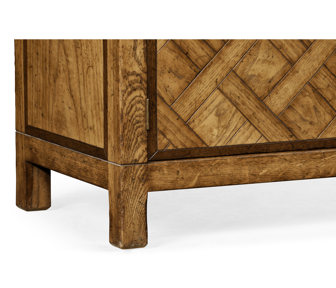 Narrow Light Brown Chestnut & Rattan Four-Tier Étagère