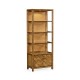 Narrow Light Brown Chestnut & Rattan Four-Tier Étagère