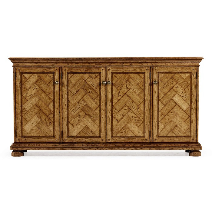 Rectangular Medium Driftwood  Four-Door Cabinet