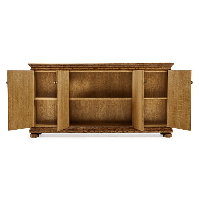 Rectangular Medium Driftwood  Four-Door Cabinet
