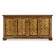 Rectangular Light Brown Chestnut Four-Door Cabinet