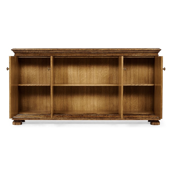 Rectangular Light Brown Chestnut Four-Door Cabinet