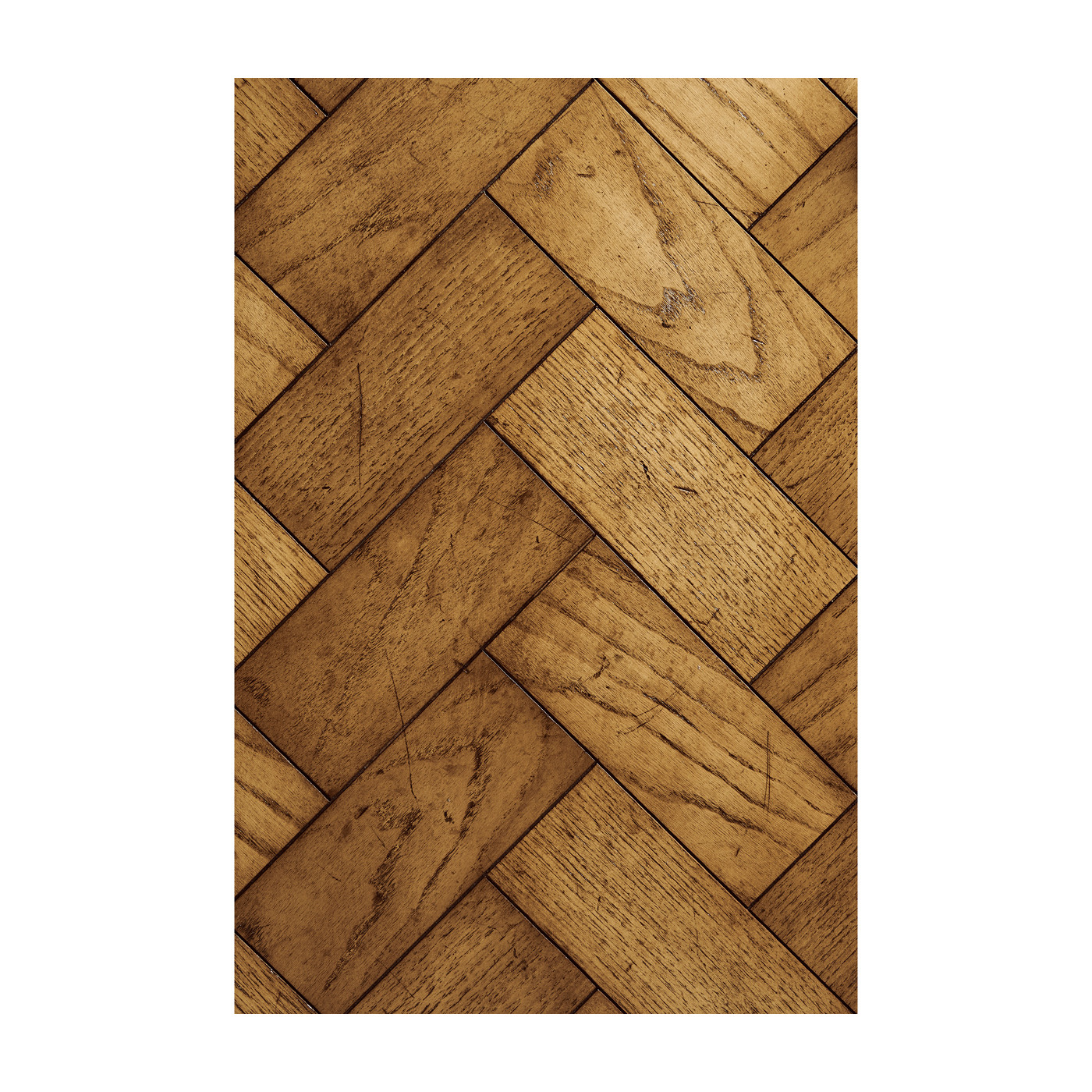 Rectangular Light Brown Chestnut Four-Door Cabinet