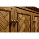 Rectangular Light Brown Chestnut Four-Door Cabinet