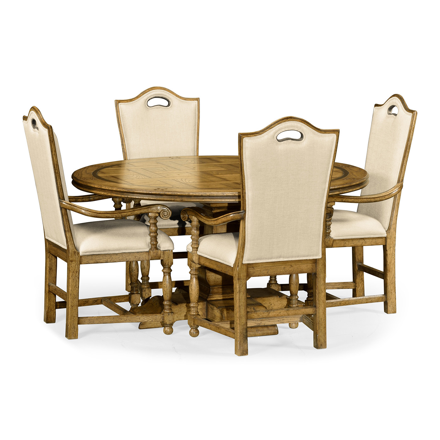 Round Light Brown Chestnut Dining Table 60