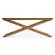 Rectangular Light Brown Chestnut Coffee Table with Large Tray Top