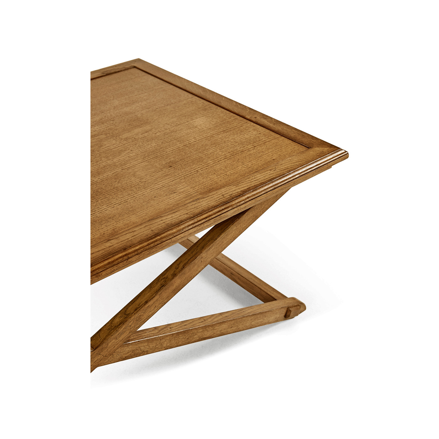 Rectangular Light Brown Chestnut Coffee Table with Large Tray Top