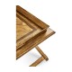 Rectangular Light Brown Chestnut Coffee Table with Large Tray Top