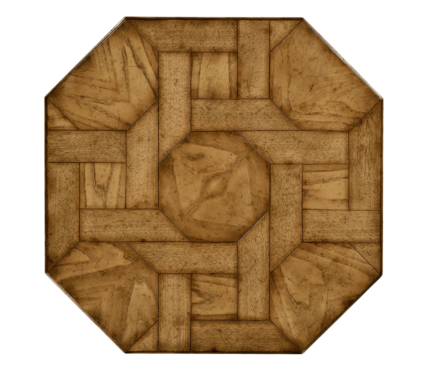 Octagonal Light Brown Chestnut Lamp Table