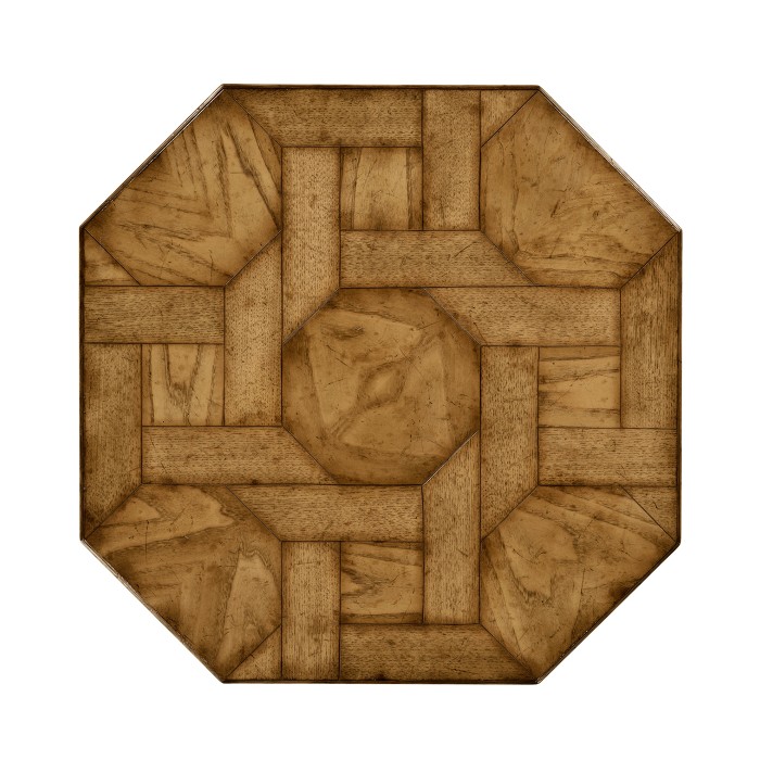 Octagonal Light Brown Chestnut Lamp Table