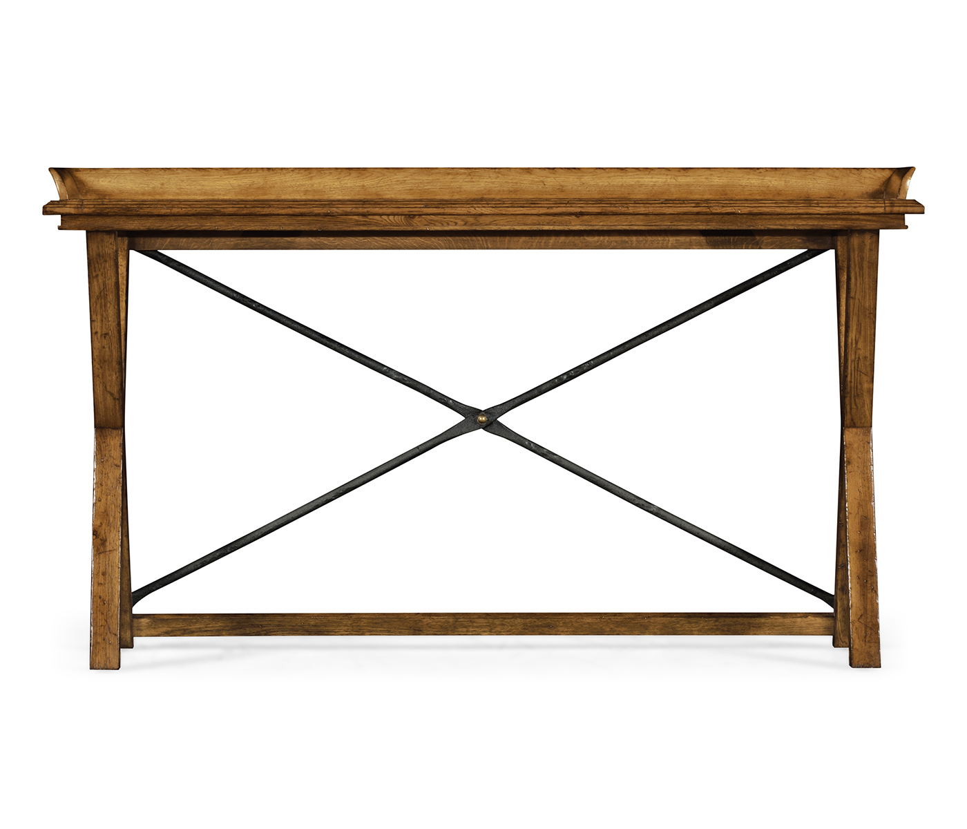 Narrow Rectangular Light Brown Chestnut Console Table