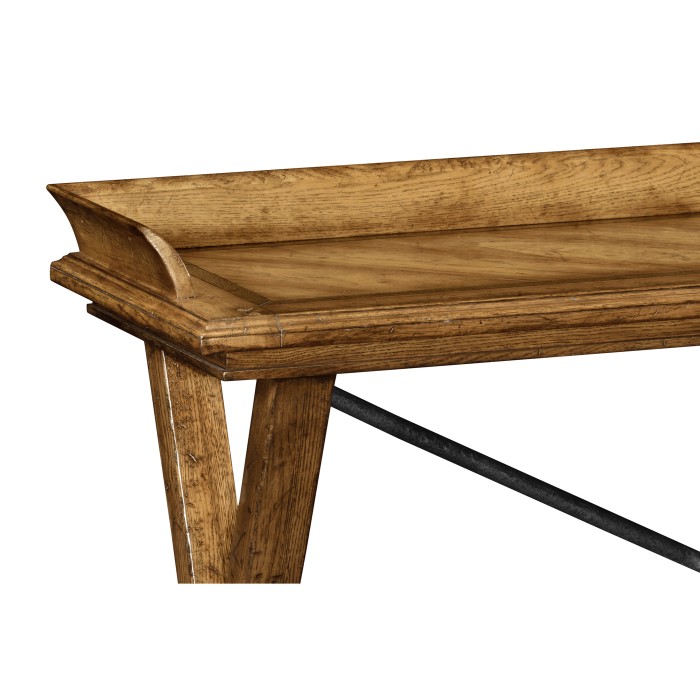 Narrow Rectangular Light Brown Chestnut Console Table