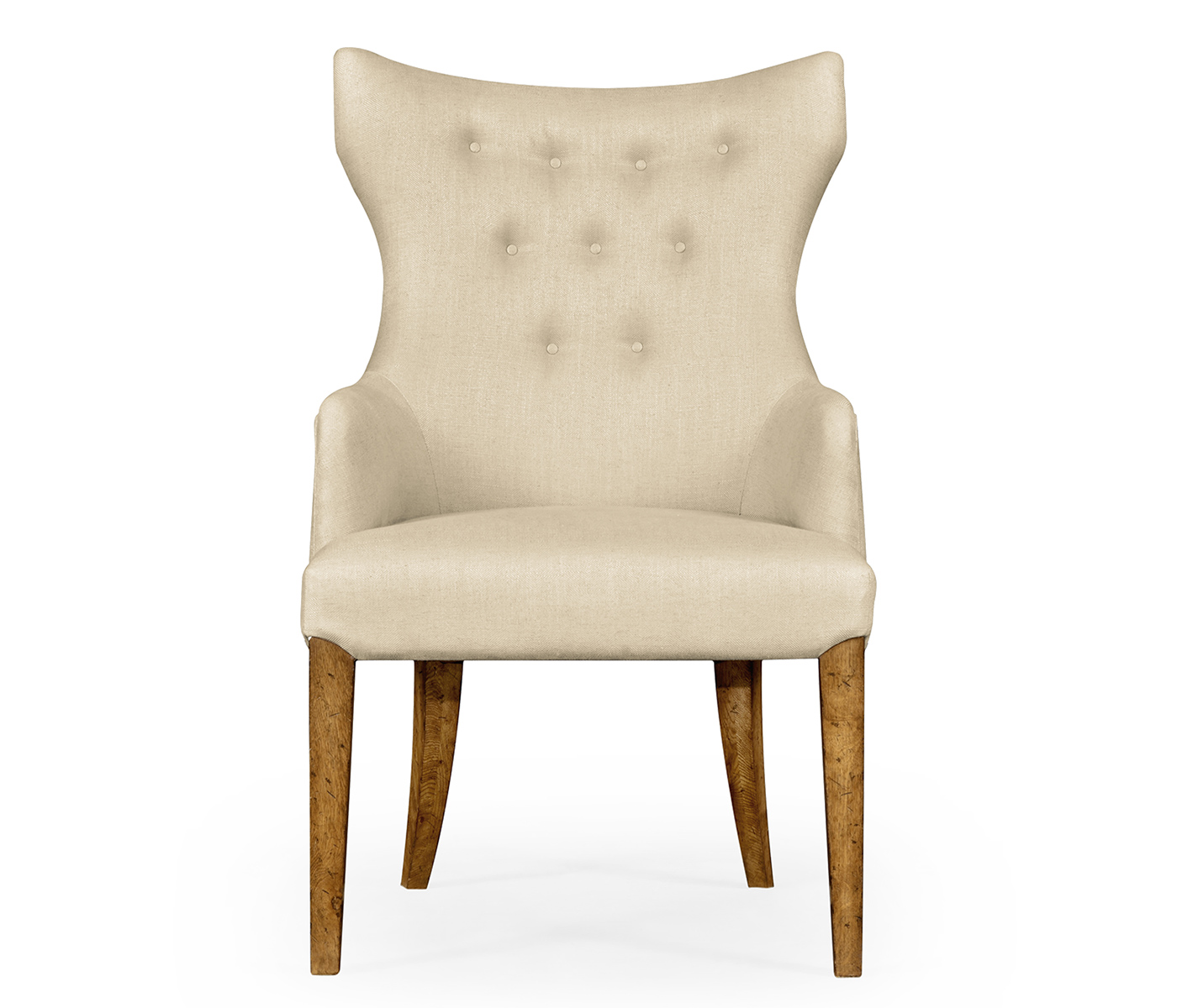 High Back Light Brown Chestnut Winged Arm Chair