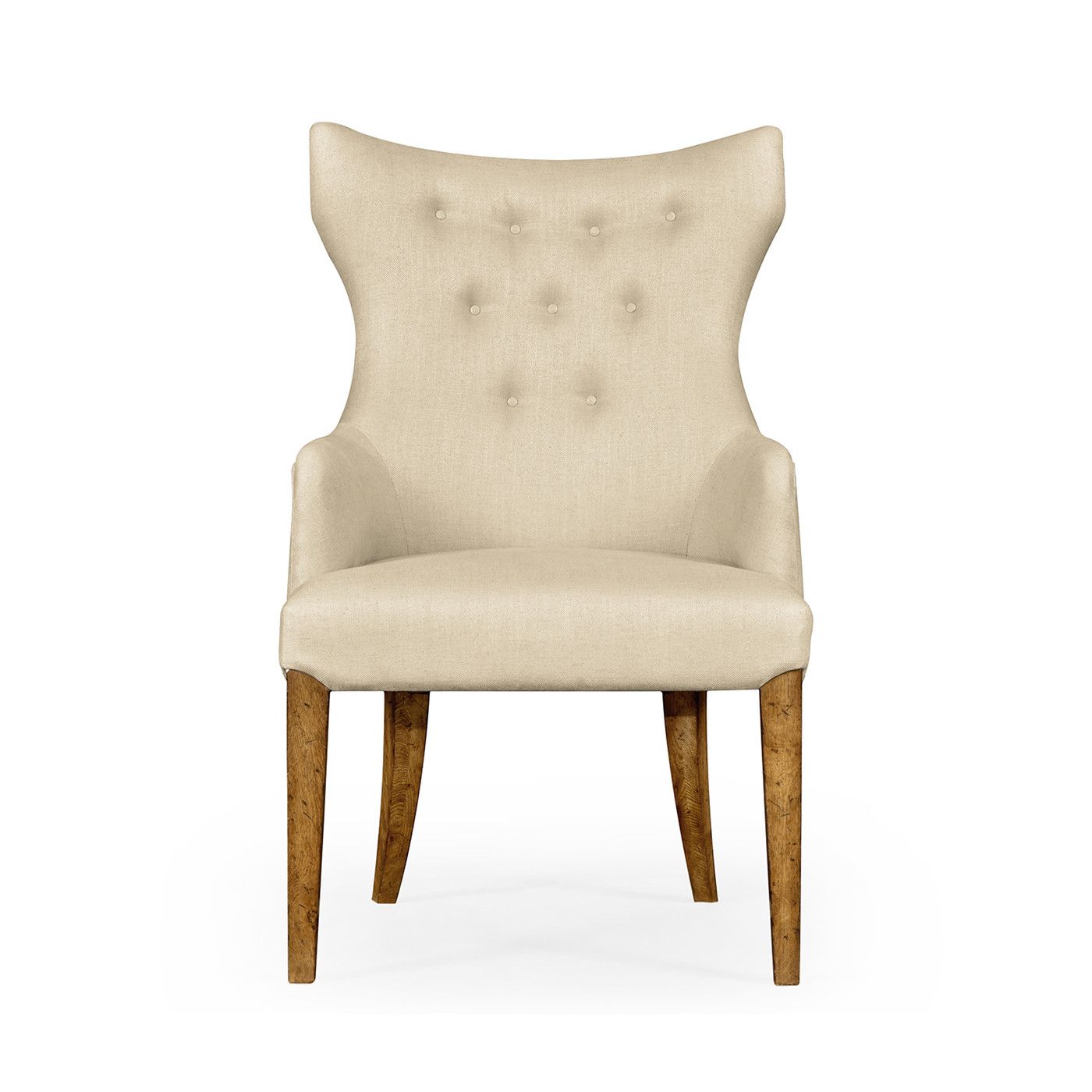 High Back Light Brown Chestnut Winged Arm Chair