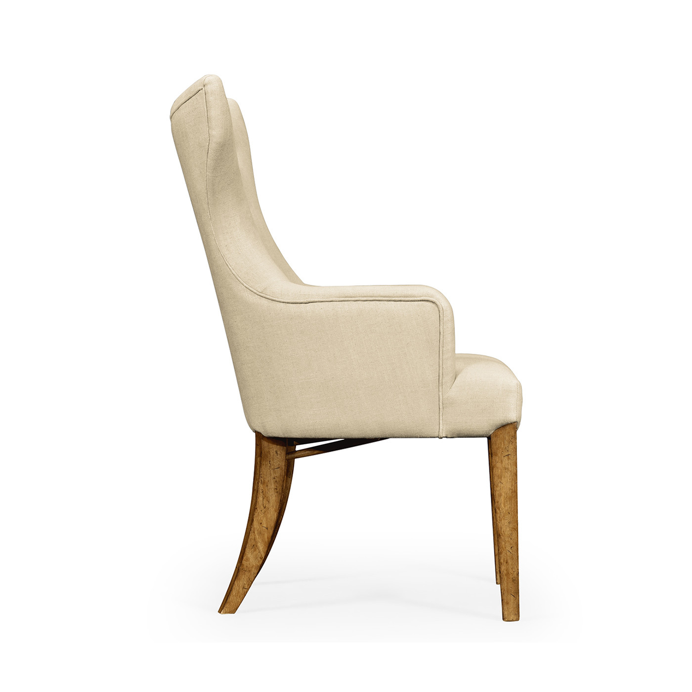 High Back Light Brown Chestnut Winged Arm Chair