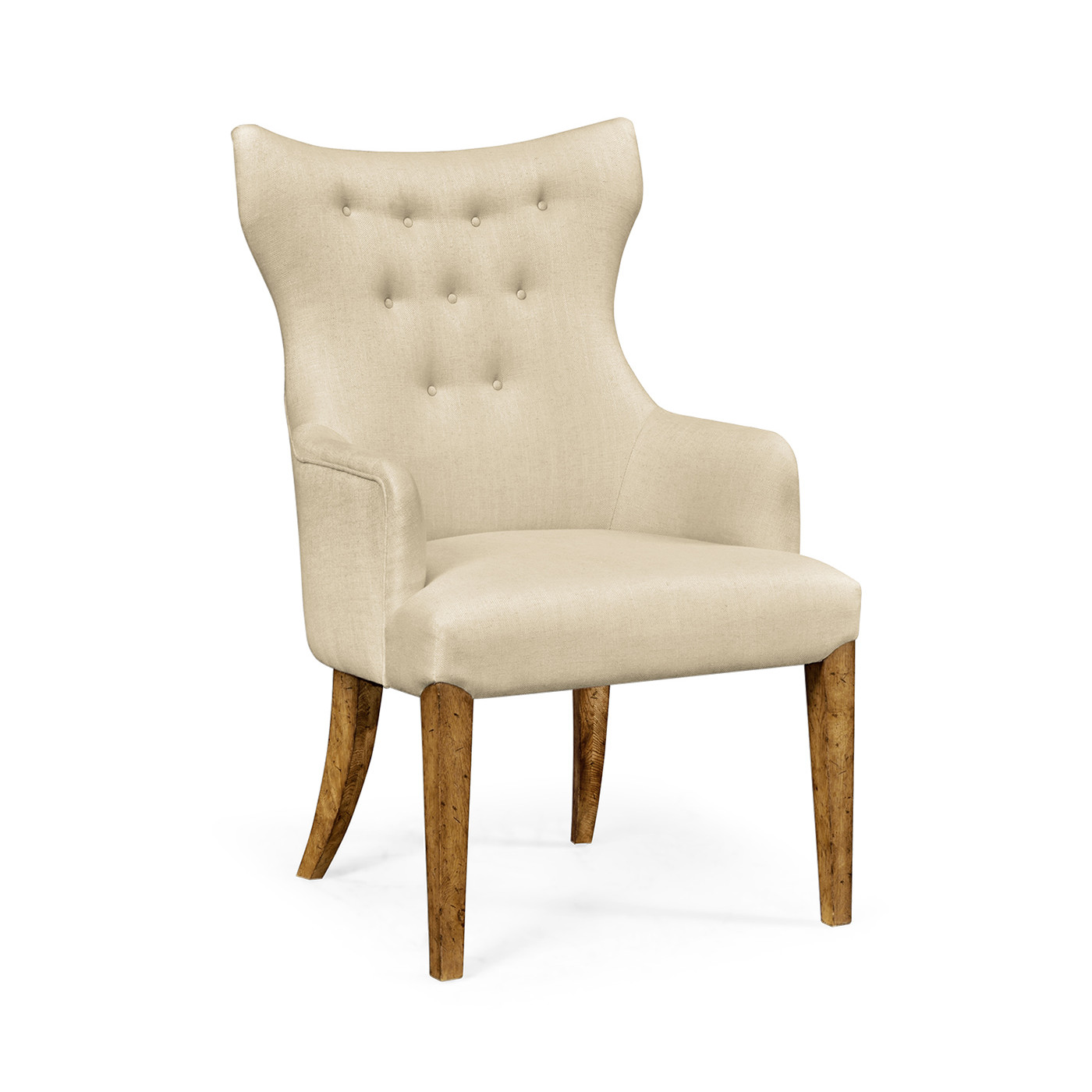 High Back Light Brown Chestnut Winged Arm Chair