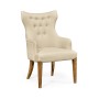 High Back Light Brown Chestnut Winged Arm Chair