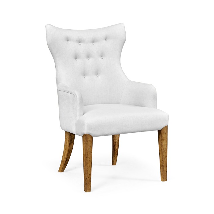 High Back Light Brown Chestnut Winged Arm Chair