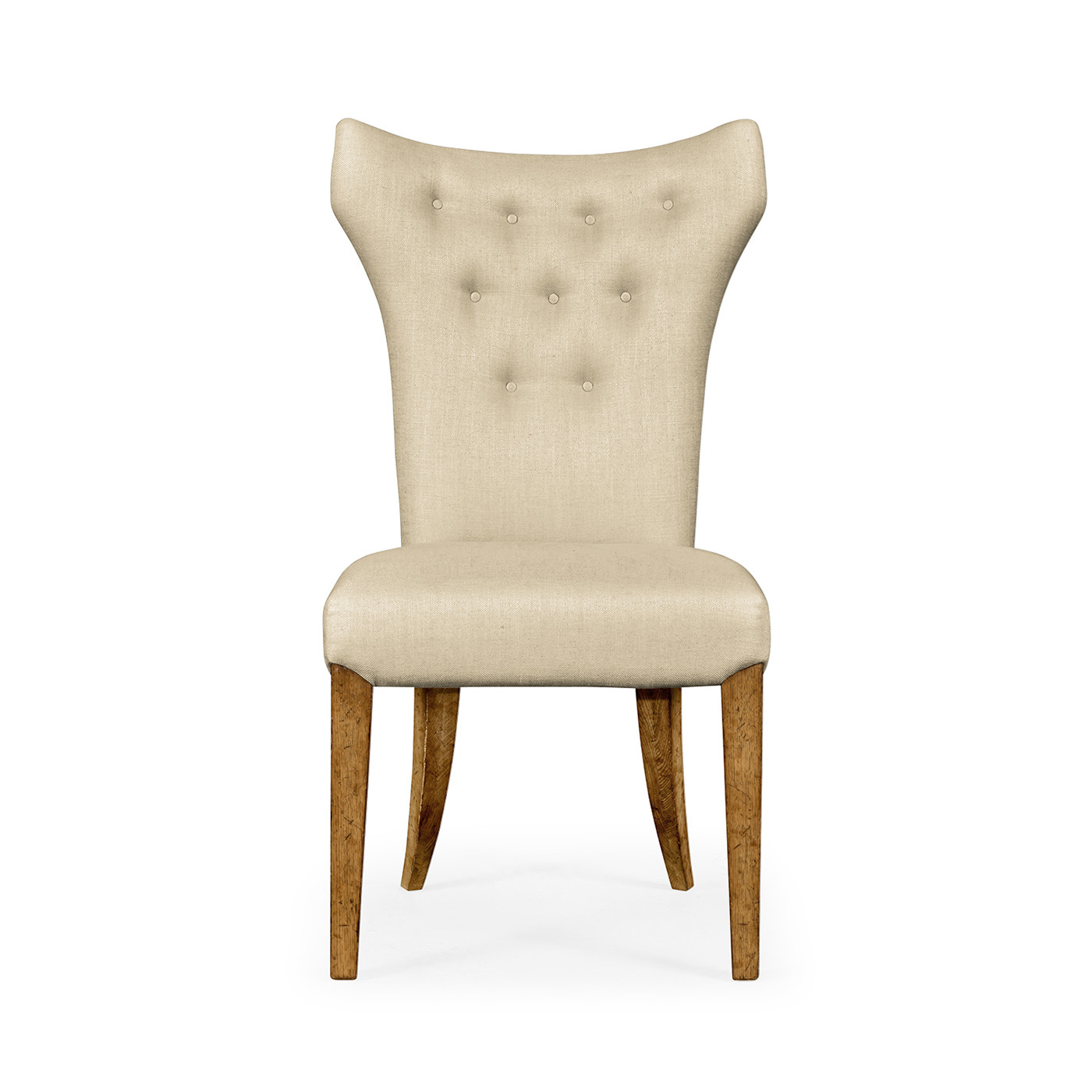 High Back Light Brown Chestnut Winged Side Chair