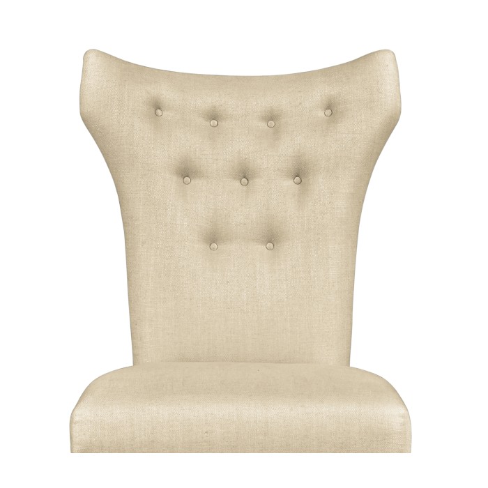 High Back Light Brown Chestnut Winged Side Chair