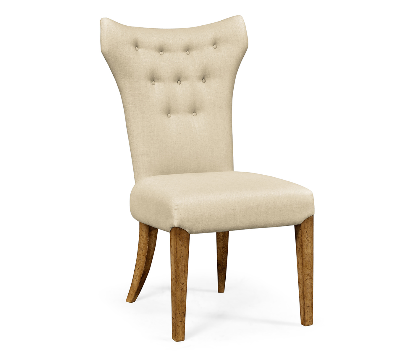 High Back Light Brown Chestnut Winged Side Chair