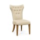 High Back Light Brown Chestnut Winged Side Chair