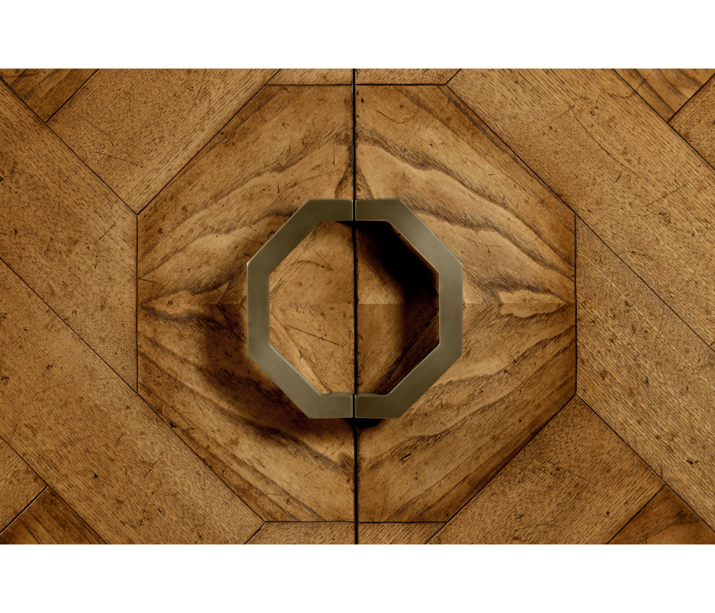 Geometric Light Brown Chestnut Drinks Cabinet