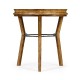 Round Light Brown Chestnut & Rattan Side Table