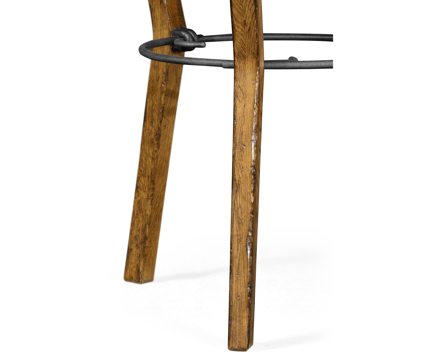 Round Light Brown Chestnut & Rattan Side Table