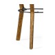 Round Light Brown Chestnut & Rattan Side Table