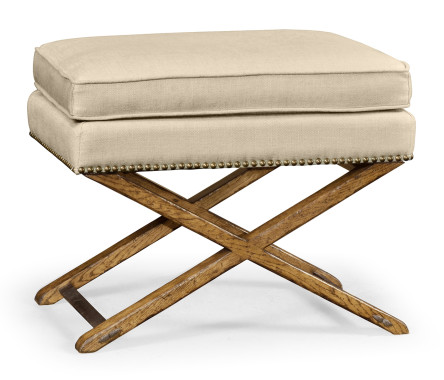 Rectangular Light Brown Chestnut Stool