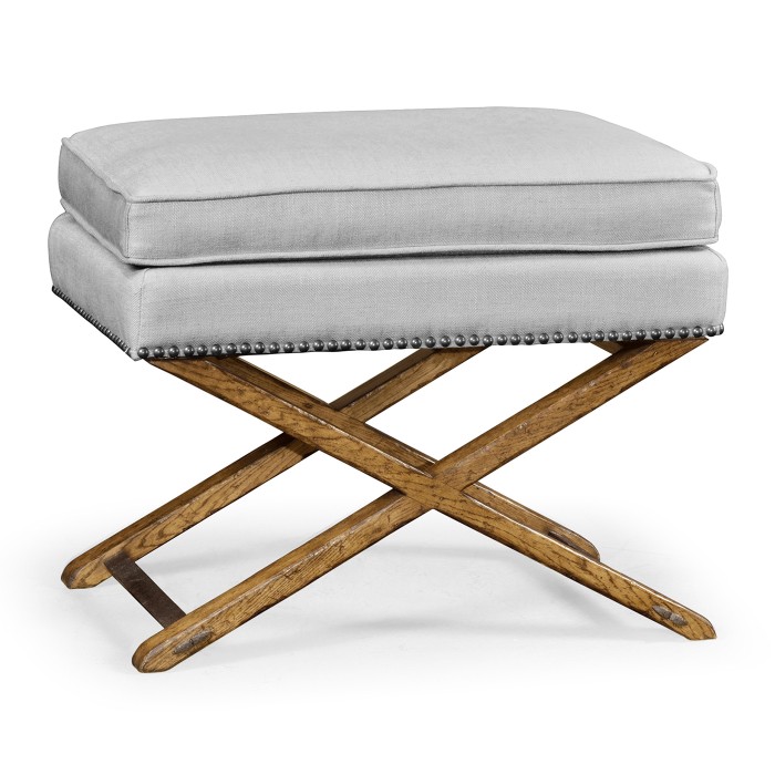 Rectangular Light Brown Chestnut Stool