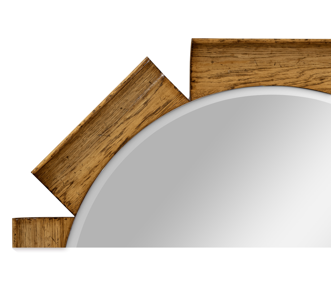 Round Porthole Light Brown Chestnut Mirror