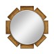 Round Porthole Light Brown Chestnut Mirror