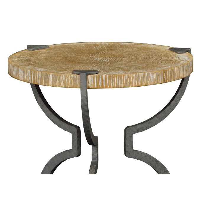 Round Limed Chestnut & Iron Wine Table
