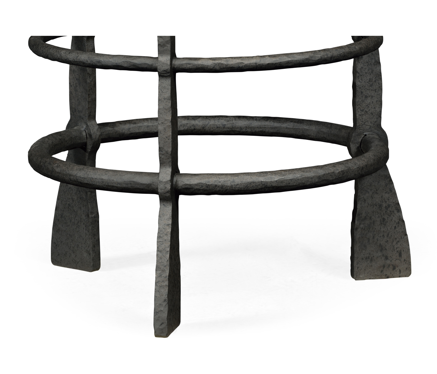 Round Limed Chestnut & Iron Wine Table