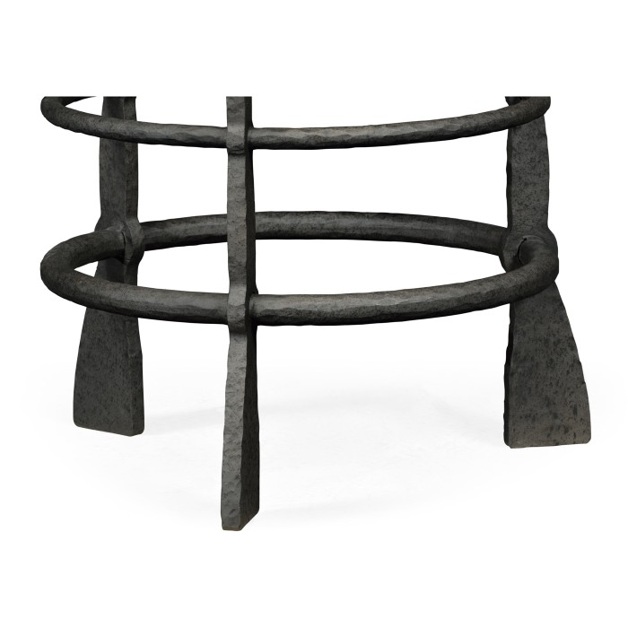 Round Limed Chestnut & Iron Wine Table