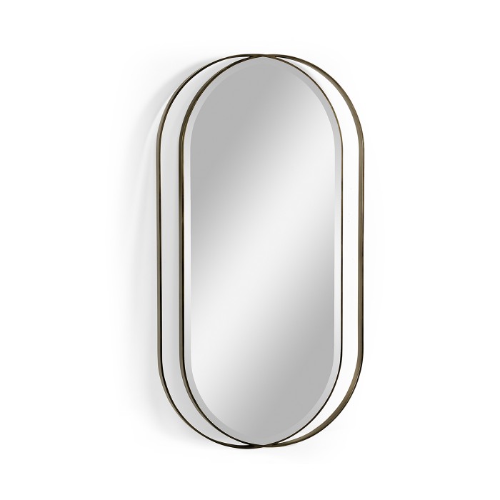 Dark Brass Oval Mirror