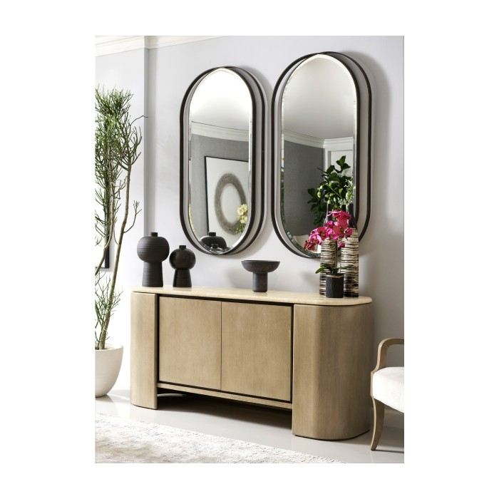 Dark Brass Oval Mirror