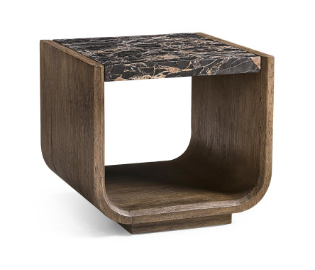 Stone Ridge Marble Side Table Dark