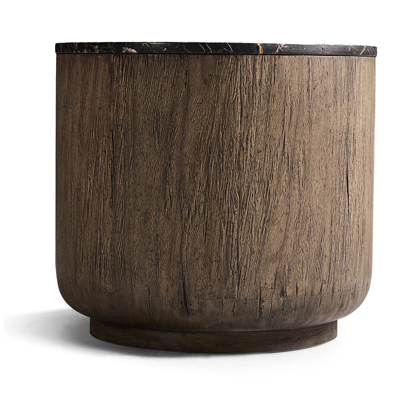 Stone Ridge Marble Round Side Table Dark