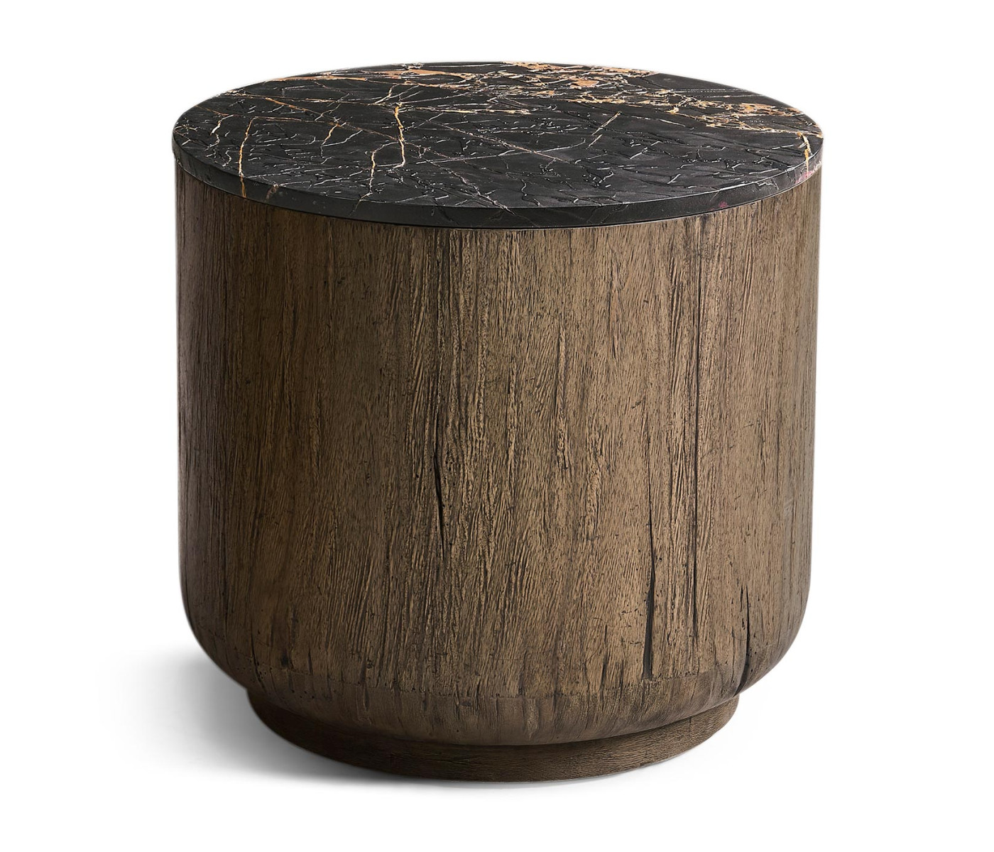 Stone Ridge Marble Round Side Table Dark