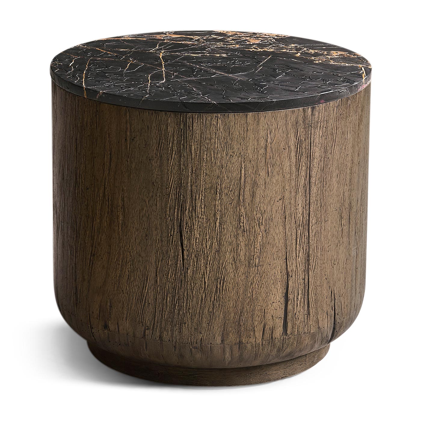 Stone Ridge Marble Round Side Table Dark