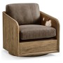 Stone Ridge Leather & Hide Swivel Occasional Chair Light