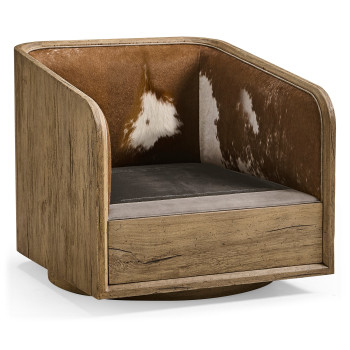 Stone Ridge Leather & Hide Swivel Occasional Chair Light