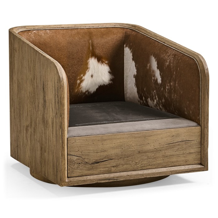 Stone Ridge Leather & Hide Swivel Occasional Chair Light