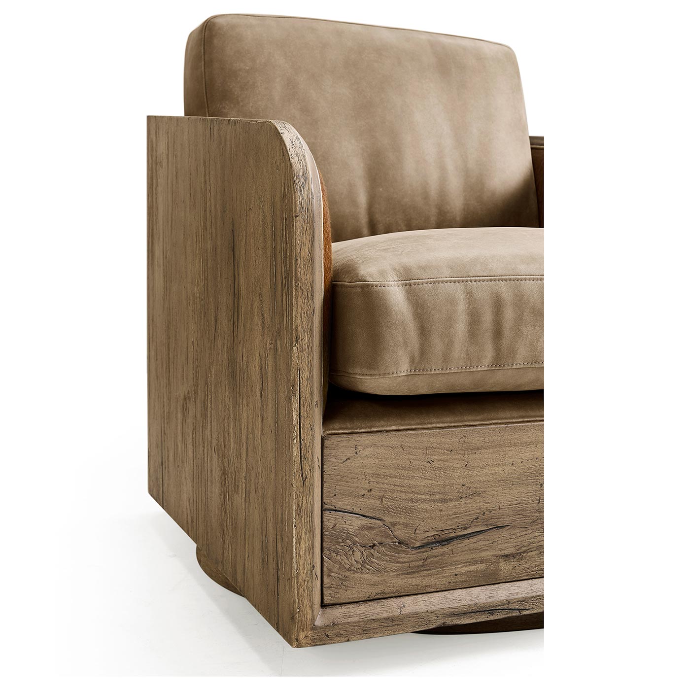 Stone Ridge Leather & Hide Swivel Occasional Chair Light