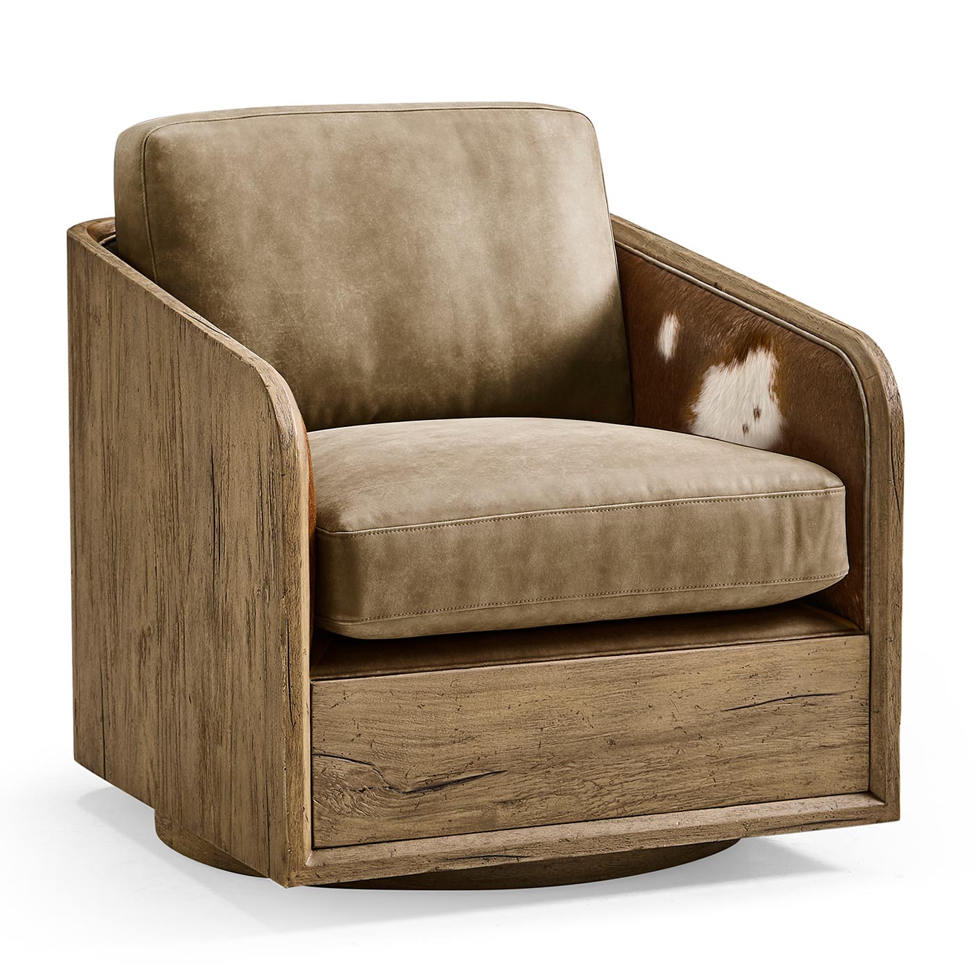 Stone Ridge Leather & Hide Swivel Occasional Chair Light