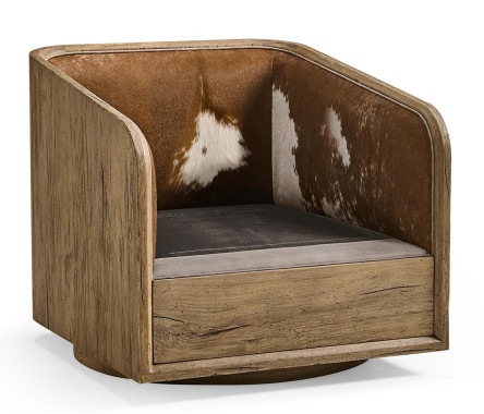 Stone Ridge Leather & Hide Swivel Occasional Chair Light
