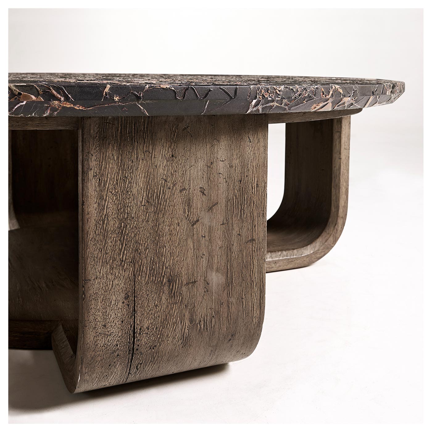 Stone Ridge Round Marble Cocktail Table Dark